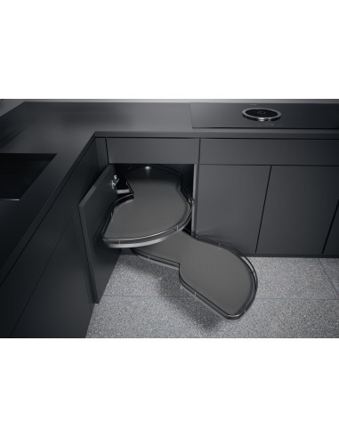 450mm Kessebohmer LeMans Corner Kitchen Carousel Anthracite Arena KSA2LM450A Right Hand