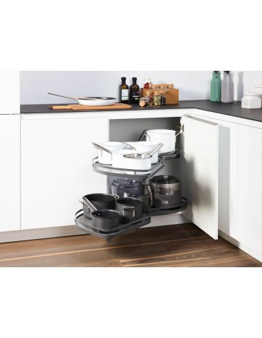 600mm Kessebohmer LeMans Anthracite Kitchen Corner Carousel KSA2LM600A Left hand