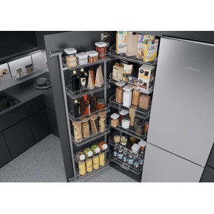 600mm Tandem Kitchen Larder 1700mm Kessebohmer Silver Classic Six Tier KTLF600SILV