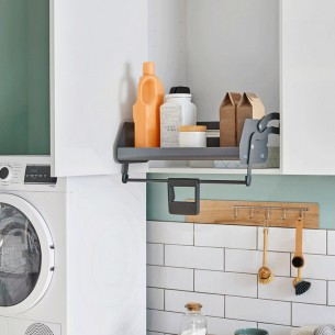 600mm Kessebohmer iMove Wall Kitchen Pull-Down Shelf Single Grey KIMOVE600SG
