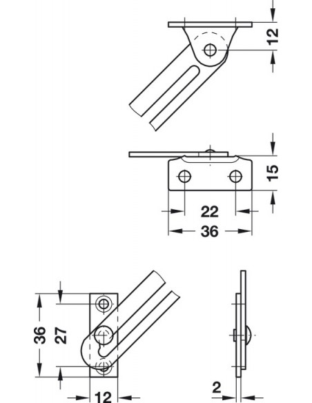 Lid Stay Door Restraint With Guide Slot Left Or Right Wooden Flaps 36640776 or 36640767