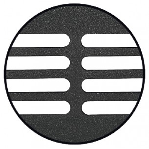 Ventilation Grille Matt Black 400 x 130mm RAL9005 189 cm2 Oval Slots 57520543 2