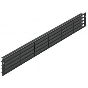 Fridge Vent Matt Black 575 x 57mm RAL9005 200 cm2 Louvre Plinth Grill 57524300