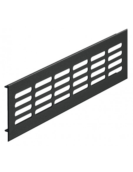 Plinth Ventilation Matt Black 300 x 60mm RAL9005 53cm2 Aluminium Grill 57520512