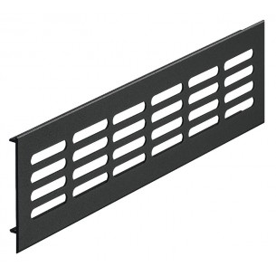 Plinth Ventilation Matt Black 400 x 60mm RAL9005 71cm2 Aluminium Grill 57520513