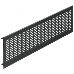 480x100mm Plinth Vent Matt Black 135cm2 Aluminium Grill 57505333