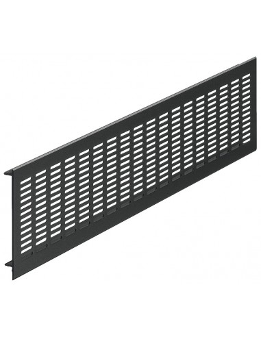 480x100mm Plinth Vent Matt Black 135cm2 Aluminium Grill 57505333