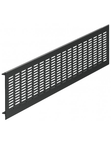 480x100mm Plinth Vent Matt Black 135cm2 Aluminium Grill 57505333