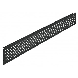 500x70mm Plinth Vent Grill Matt Black RAL9005 Airflow 88cm2 Cabinets 57522314
