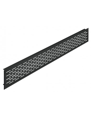 500x70mm Plinth Vent Grill Matt Black RAL9005 Airflow 88cm2 Cabinets 57522314