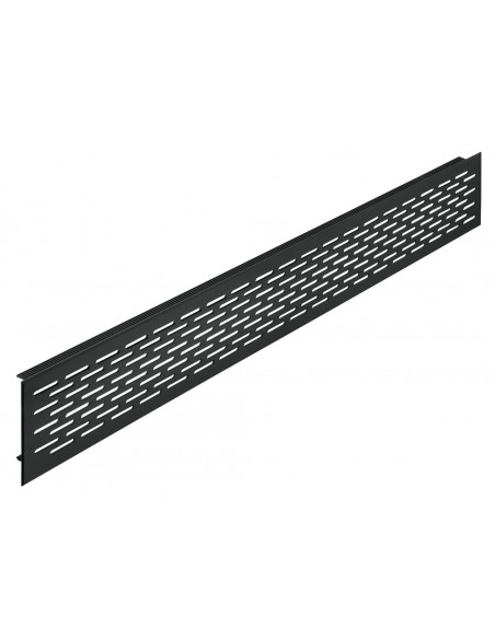 500x70mm Plinth Vent Grill Matt Black RAL9005 Airflow 88cm2 Cabinets 57522314