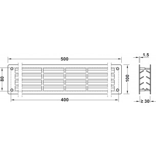 Ventilation Trim Brushed Black 500x100mm 207cm2 Obscure 30mm Door 95910203 2