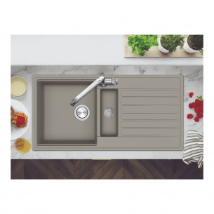 Clearwater Kameo Smart Fossil Kitchen Sink 1.5 Granite Quarex 1000x500