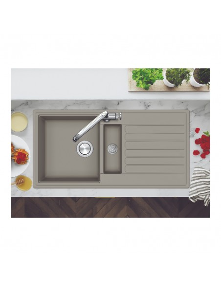 Clearwater Kameo Smart Fossil Kitchen Sink 1.5 Granite Quarex 1000x500