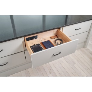 Docking Drawer Trio Plug Outlet Black X2 UK Socket USB Charger A+C 3050-5150B 2