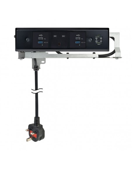 Docking Drawer Trio Outlet Plug Black UK Socket USB Chargers A+C X2 3050-1150B