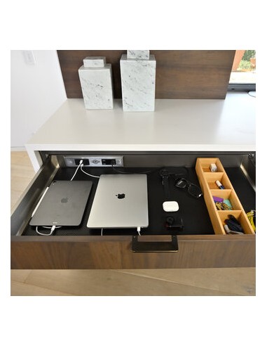 Docking Drawer Trio Outlet Stainless X2 UK Sockets USB Charger A+C 3050-5150S
