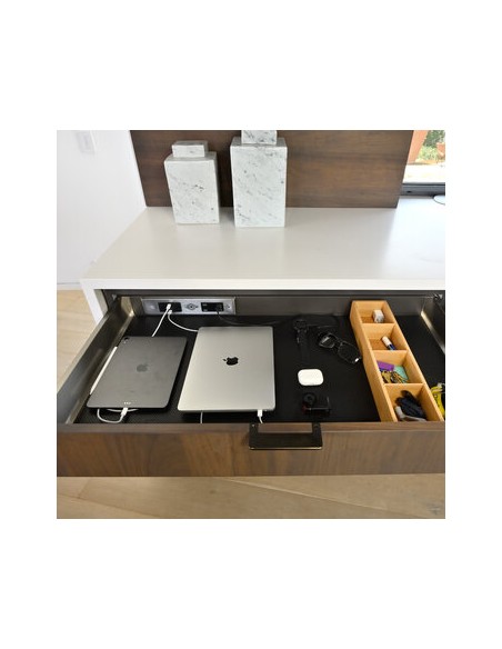 Docking Drawer Trio Outlet Stainless X2 UK Sockets USB Charger A+C 3050-5150S
