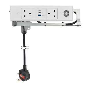 Docking Drawer Trio Plug Outlet White X2 UK Sockets USB Charger A+C 3050-5150W