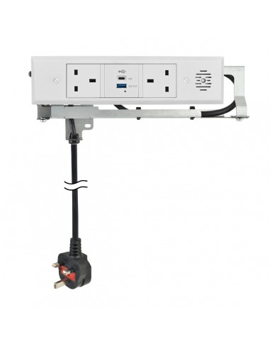 Docking Drawer Trio Plug Outlet White X2 UK Sockets USB Charger A+C 3050-5150W