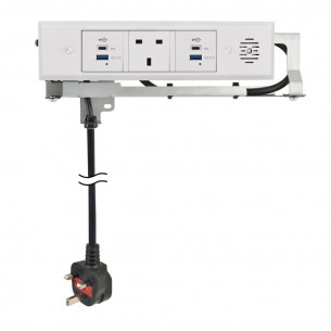 Docking Drawer Trio Outlet Plug White UK Socket USB Chargers A+C X2 3050-1150W