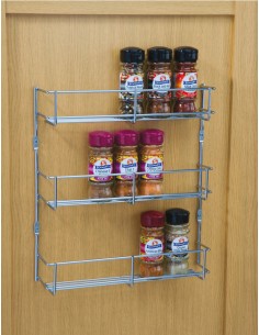 400mm Wall Spice Rack Kitchen Storage 3 Tier Door Panel Fix Linear 54312231