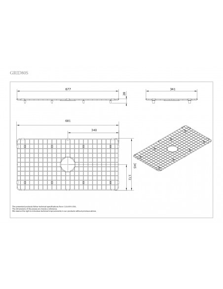 Thomas Denby VIN800S Grid Kitchen Sink Accessory Stainless Steel GRID80S