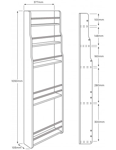 1909 Oak Butler's Pantry Rack 500mm Door...