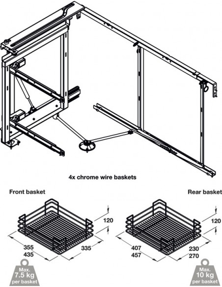 Swing Out Kitchen Swing Corner Storage Shelves Min 800mm