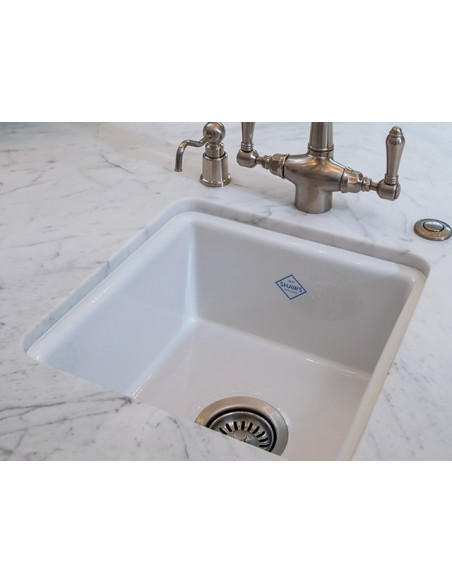 Shaws Belthorn Kitchen Sink 1.0 Under/Topmount Ceramic White SBEL381 381 x 381 x 191mm No Overflow