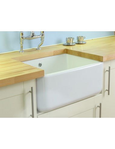 Shaws Butler 60cm Kitchen Sink Ceramic White Apron Front SCBU600