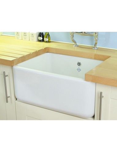 Shaws Butler 60cm Kitchen Sink Ceramic White Apron Front SCBU600