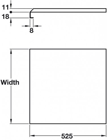 500mm Kitchen Undersink Liner Base Protector Aluminium 463x525mm 56554301
