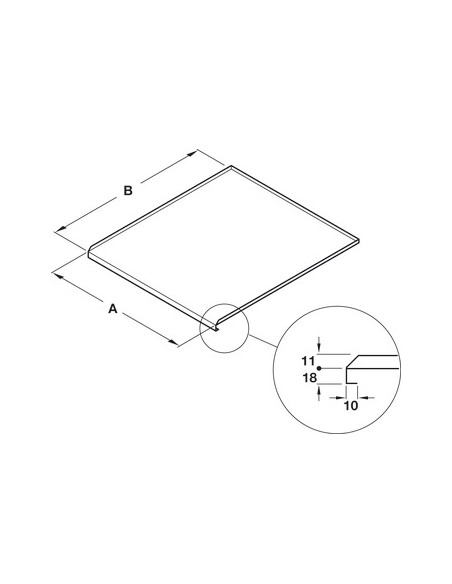600mm Kitchen Undersink Liner Base Protector Aluminium 563x496mm 54793004