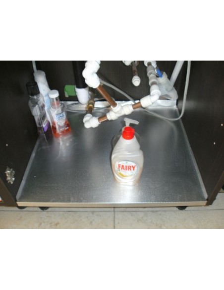 600mm Kitchen Undersink Liner Base Protector Aluminium 563x496mm 54793004