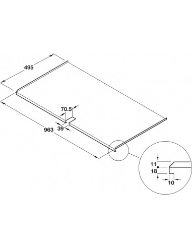 1000mm Kitchen Undersink Liner Base Protector Aluminium 963x495mm 54793028