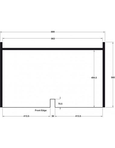 900mm Kitchen Undersink Liner Base Protector Aluminium 863x495mm 54793047
