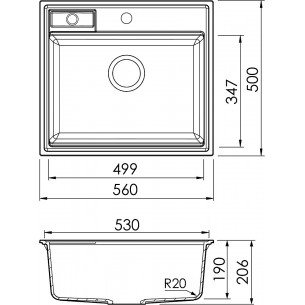 Clearwater Kameo-X Smart Fossil Kitchen Sink 1.0 Granite Quarex KAMS125FL 2