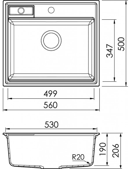 Clearwater Kameo-X Smart Steel Kitchen Sink 1.0 Granite Quarex KAMS125ST