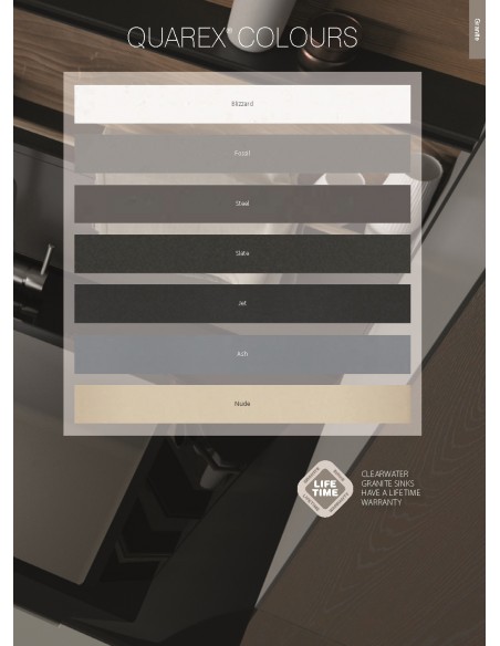 Clearwater Arina Smart Blizzard Kitchen Sink 1.0 Large Granite Quarex ARID01