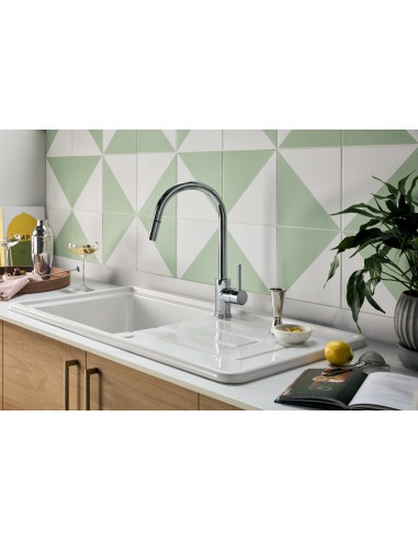 Thomas Denby Vero 1.0 Kitchen Sink Ceramic White Reversible 1000x500mm VER1010