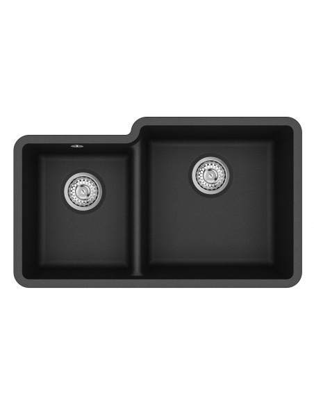 Clearwater Nova Jet 1.75 Kitchen Sink Granite Quarex Inset Under NOVN175 Jet RH