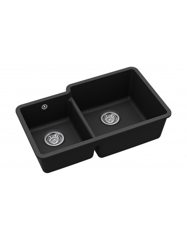 Clearwater Nova Jet 1.75 Kitchen Sink Granite Quarex Inset Under NOVN175 Jet RH
