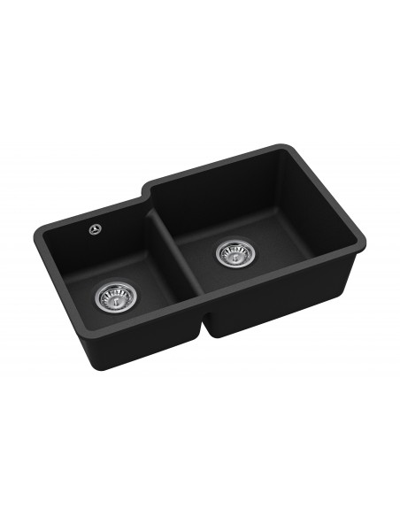 Clearwater Nova Jet 1.75 Kitchen Sink Granite Quarex Inset Under NOVN175 Jet RH