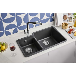 Clearwater Nova Slate 1.75 Kitchen Sink Granite Quarex Inset Under NOVN175 RH