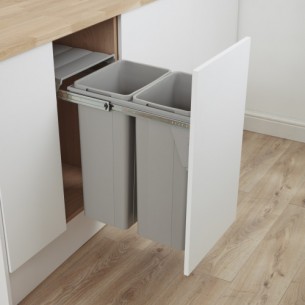 400mm Wesco Big Bio Double Waste Bin Large 64L Door Fix...