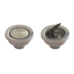 Clearwater 90mm Waste Plug Cover Basket Strainer Brushed Steel W90SC