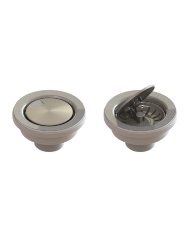 Clearwater 90mm Waste Plug Cover Basket Strainer Brushed Steel W90SC