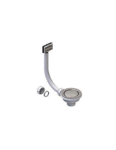 Clearwater 90mm Waste Plug Overflow Basket Strainer Brushed Steel W90OSC