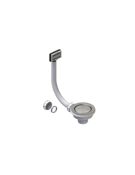 Clearwater 90mm Waste Plug Overflow Basket Strainer Brushed Steel W90OSC